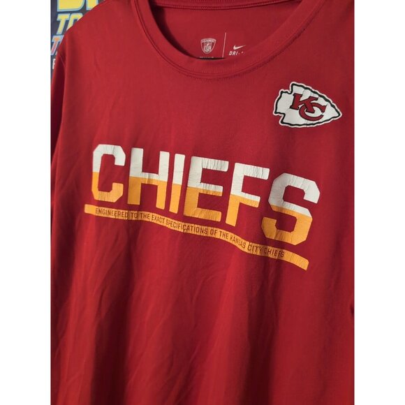 Nike Dri Fit Kansas City Chiefs NFL Equipment Training Long Sleeve Shirt Size M - Picture 2 of 7